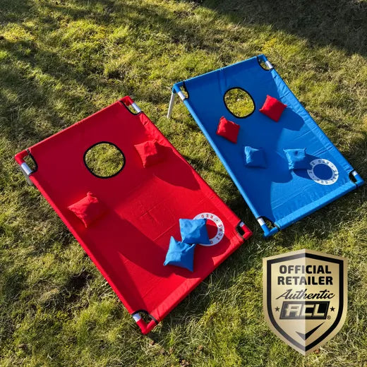 Cornhole Beach Set - 90x60cm - Red Zone - Incl 2x4 Cornhole Zakjes en Draagtas Recreatieve Sets Wicked Wood Games