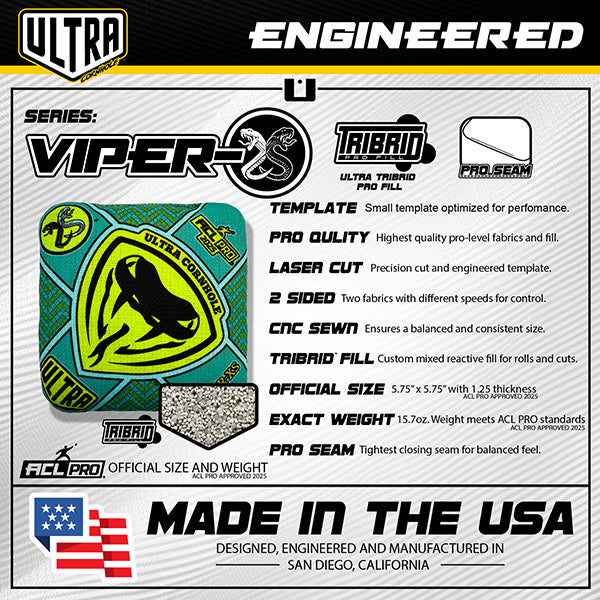 EXCLUSIVE - Ultra vs WW Viper Series - Poreč 2026 (Viper R, RS, RV and XS) Cornhole Bags Ultra Cornhole